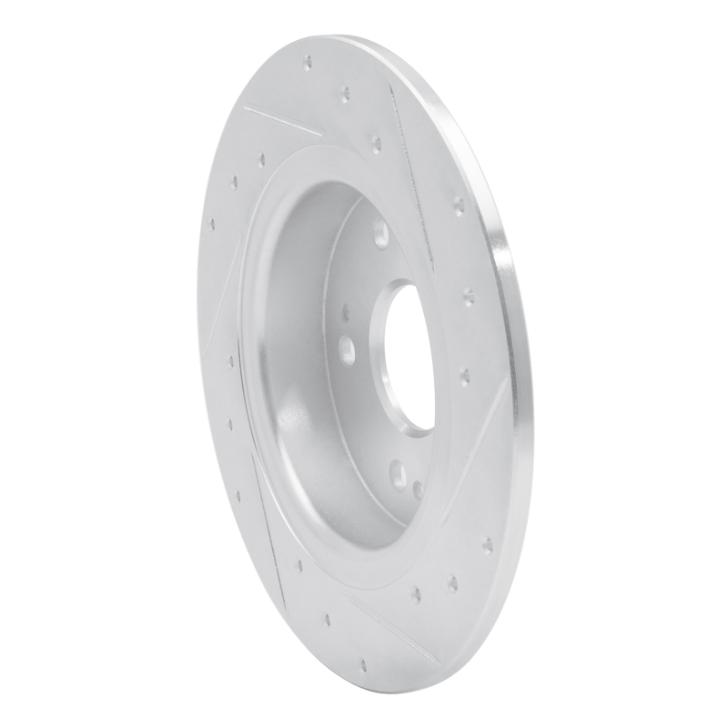 Honda CR-Z Brake Rotor (1) - Rear Left - R1 Concepts - Drilled & Slotted - Silver - 2016